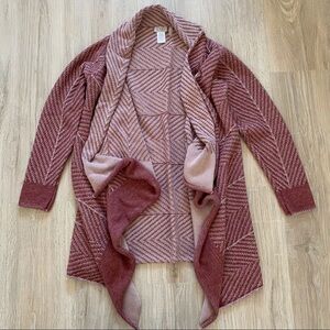 LOGO by Lori Goldstein Waterfall Knit Cardigan Sweater Sz S